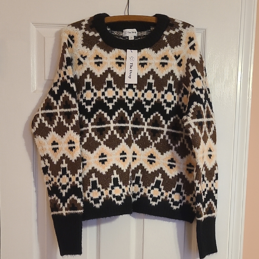Geometric Crewneck Sweater Made By The DROP, Ladies SWeater